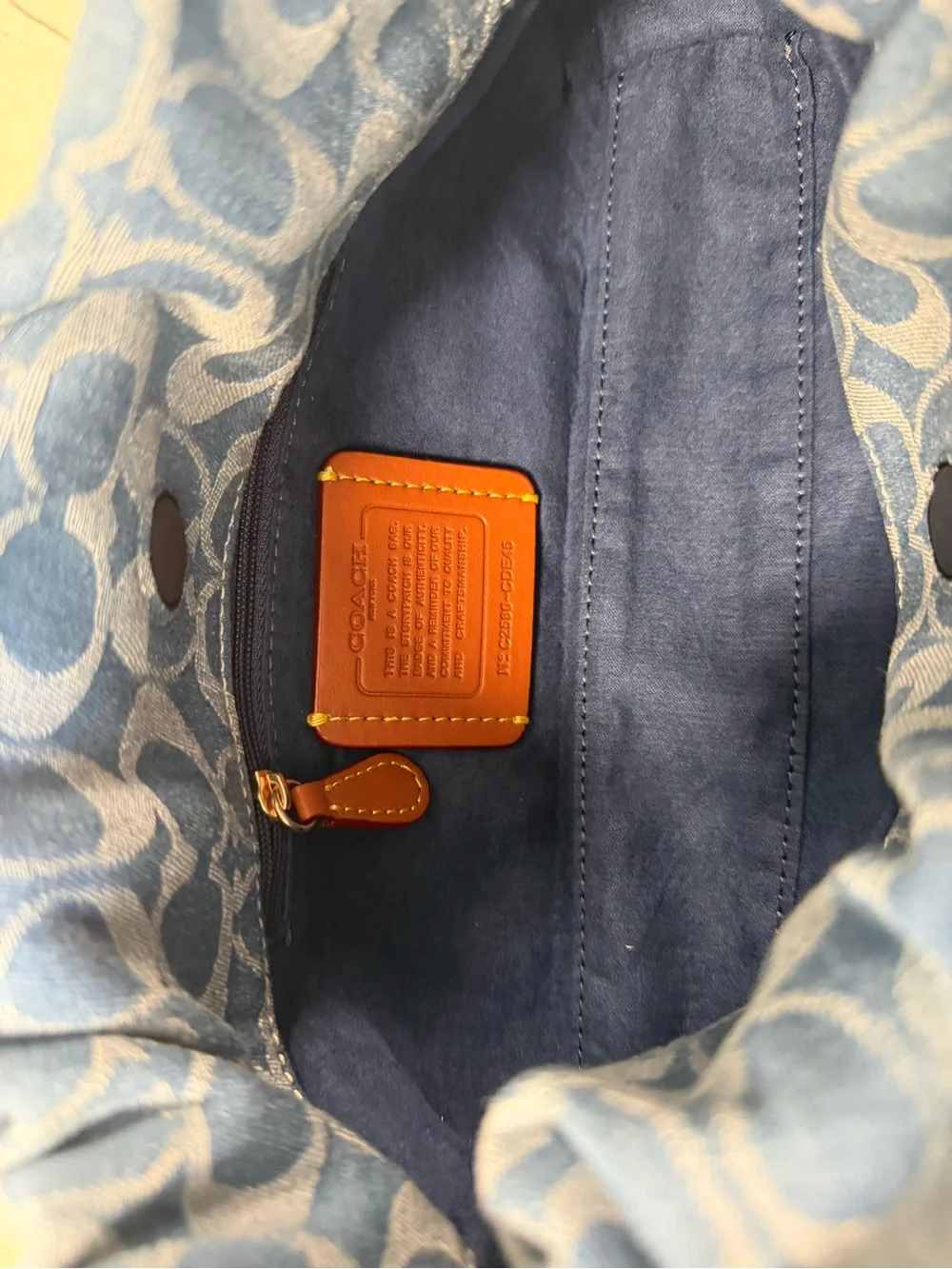 Coach Outlet Faye Shoulder Bag in Signature Denim (Style No. CDE45).